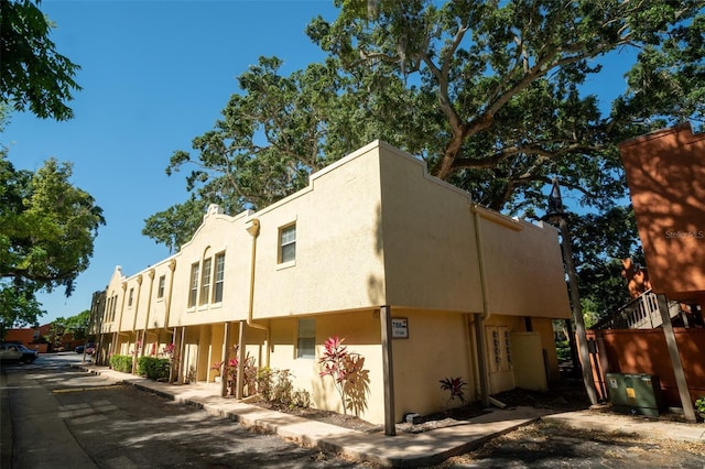 exterior space featuring stucco siding