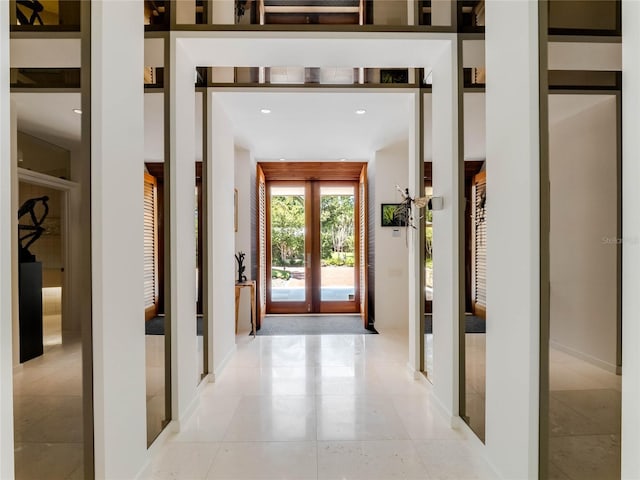 hallway with french doors