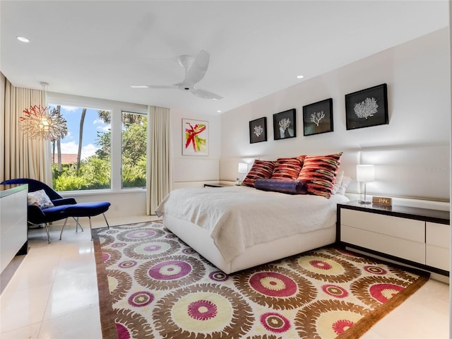 bedroom with ceiling fan