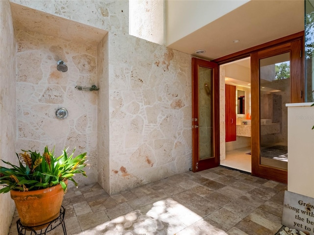 interior space with french doors