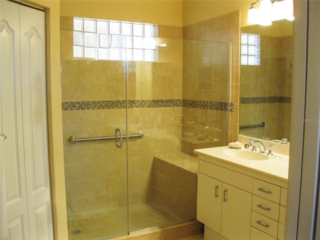 434 Bouchelle Dr Unit 304, New Smyrna Beach, FL 32169 - full bath with a stall shower and vanity