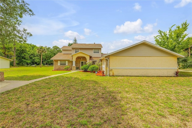 view of front of house with a front yard