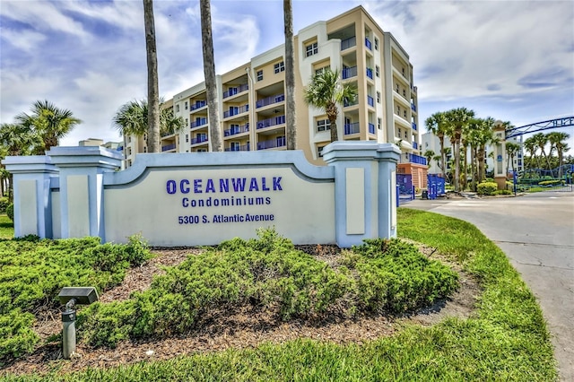 view of community sign