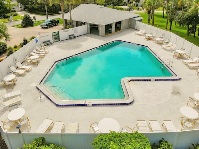 view of pool featuring a patio area