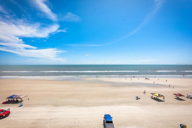 view of water feature featuring a beach view