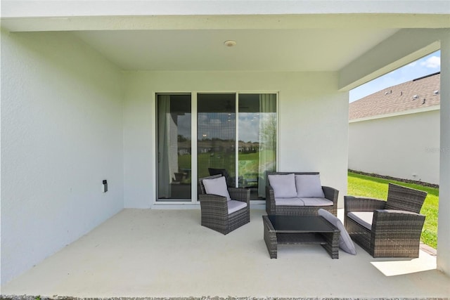 view of patio / terrace featuring an outdoor living space