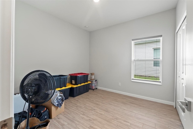 miscellaneous room with light hardwood / wood-style floors