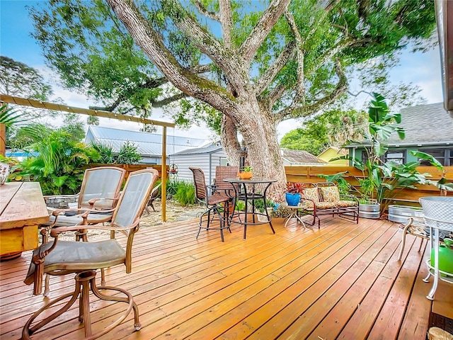 view of wooden deck