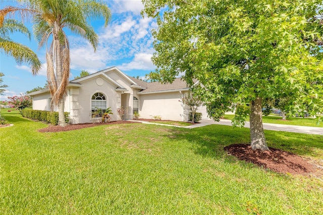 view of front of home with a front yard