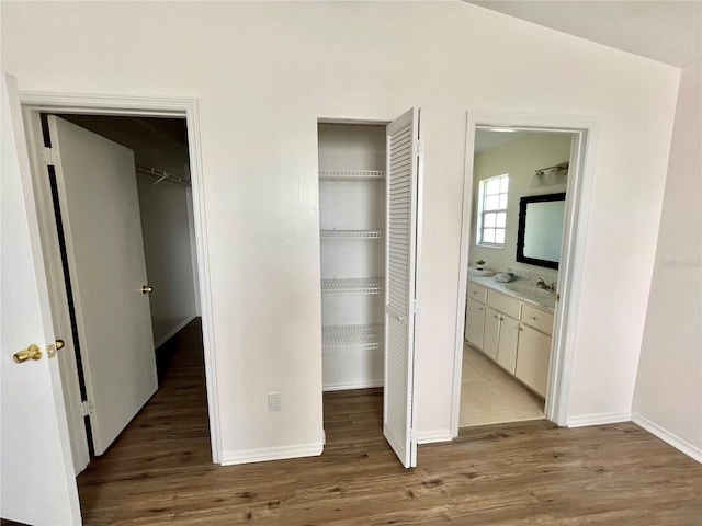 closet featuring sink