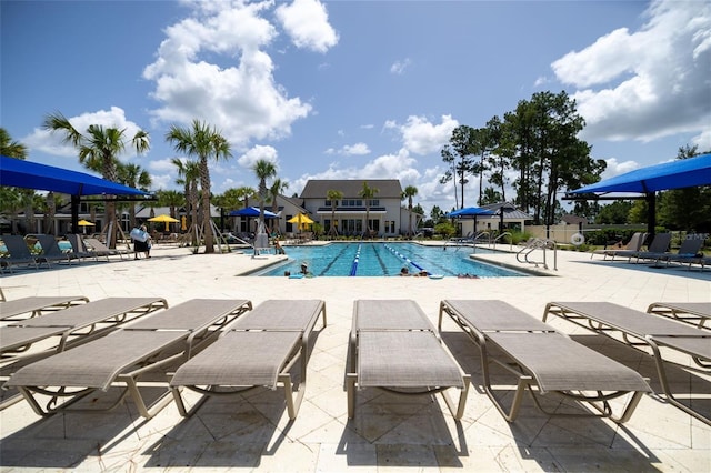 view of pool with a patio