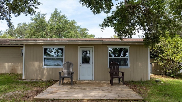 exterior space featuring a wooden deck