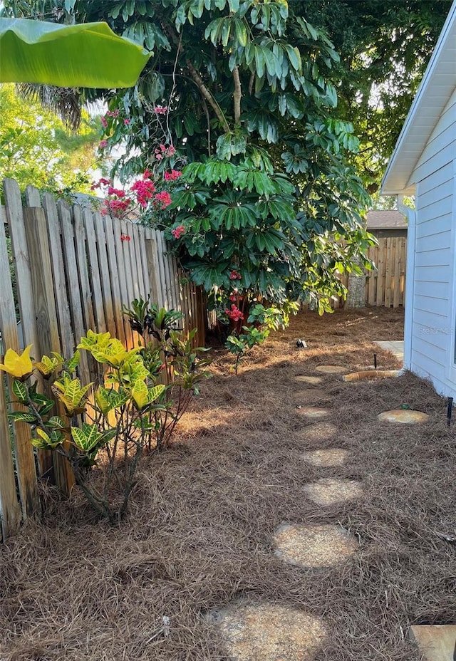 view of yard featuring fence