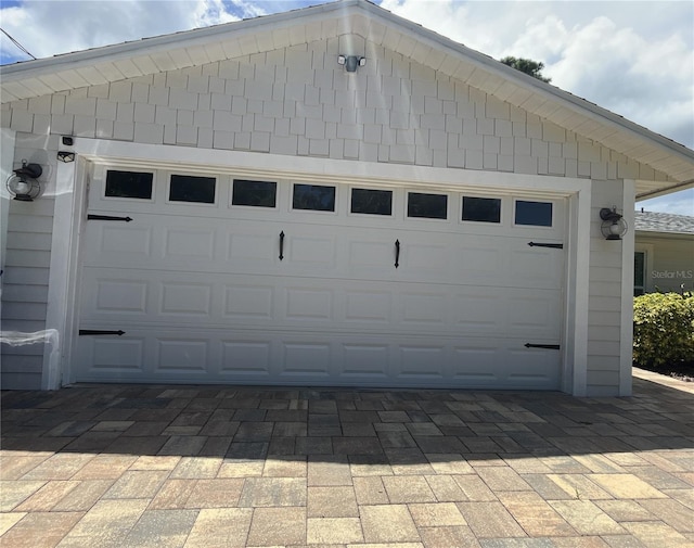 view of garage