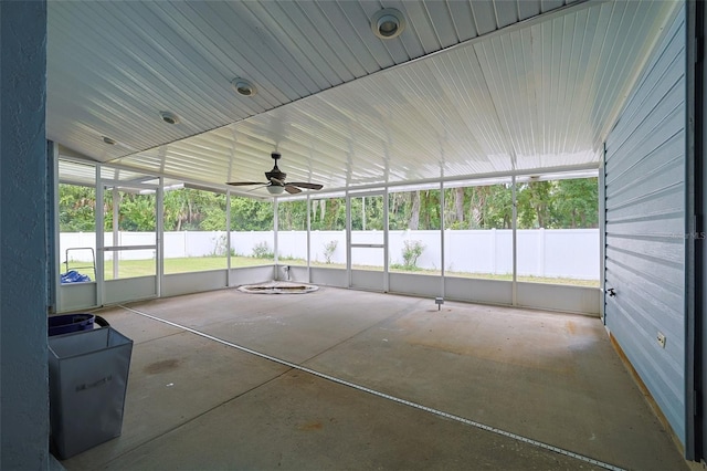 unfurnished sunroom featuring plenty of natural light