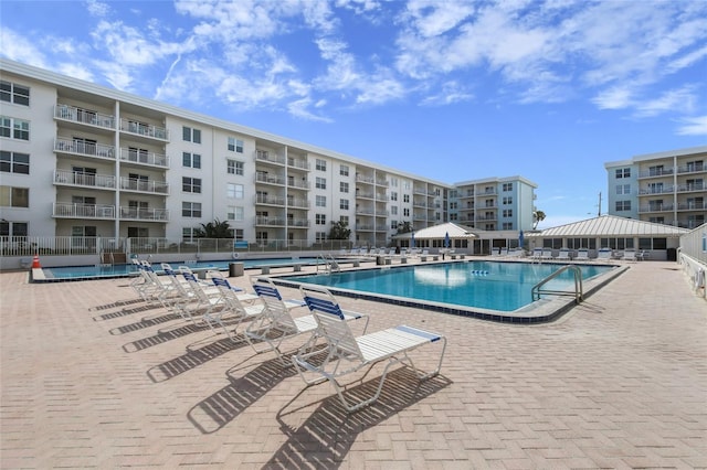 view of pool with a patio