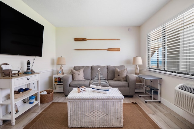 living room featuring light hardwood / wood-style floors