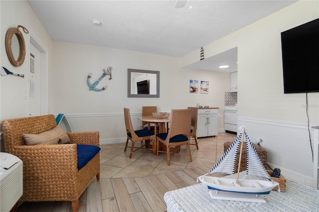 view of tiled dining space