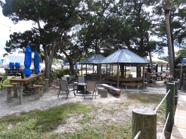 rear view of house with a gazebo