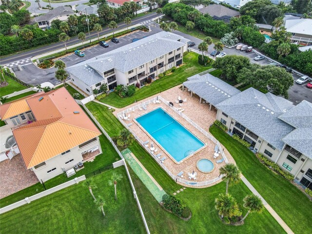 drone / aerial view featuring a residential view