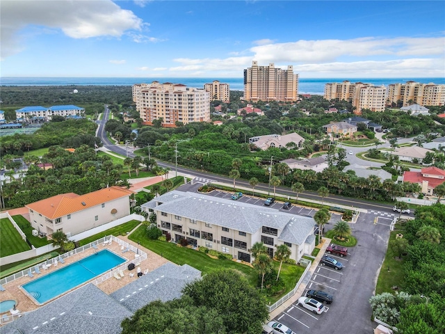 aerial view featuring a view of city