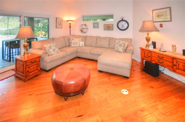 living room featuring light hardwood / wood-style floors