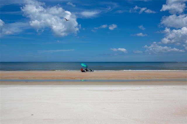 property view of water with a beach view