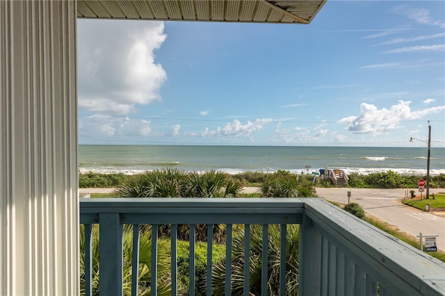 property view of water featuring a view of the beach