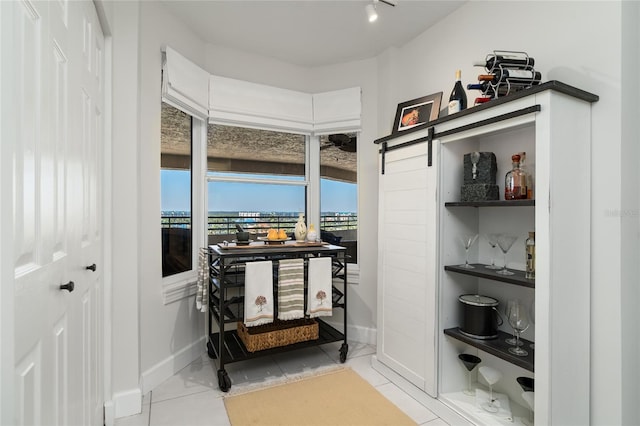 interior space featuring tile patterned flooring