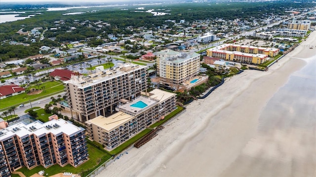 drone / aerial view with a water view and a city view