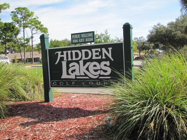 view of community sign