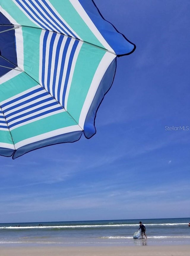 details featuring a beach view and a water view