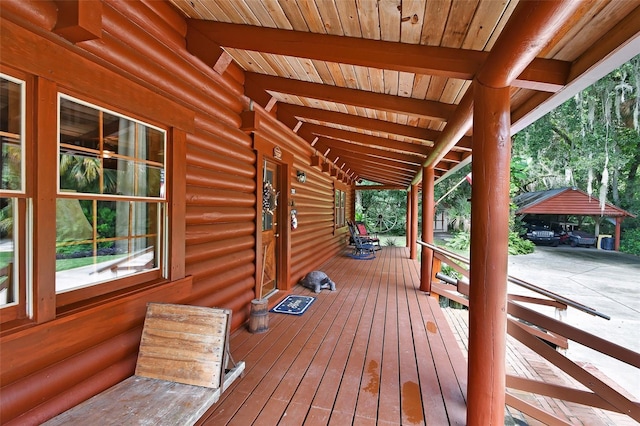 view of wooden deck