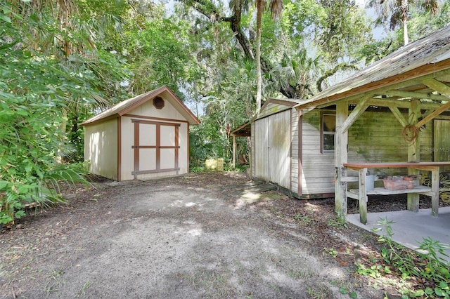 view of shed