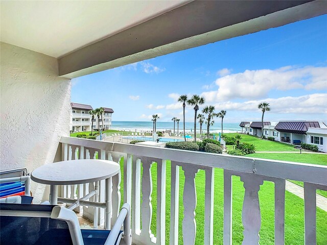 balcony with a water view