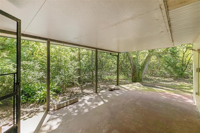 view of unfurnished sunroom