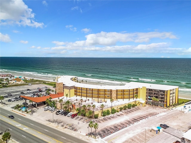 exterior space featuring a view of the beach