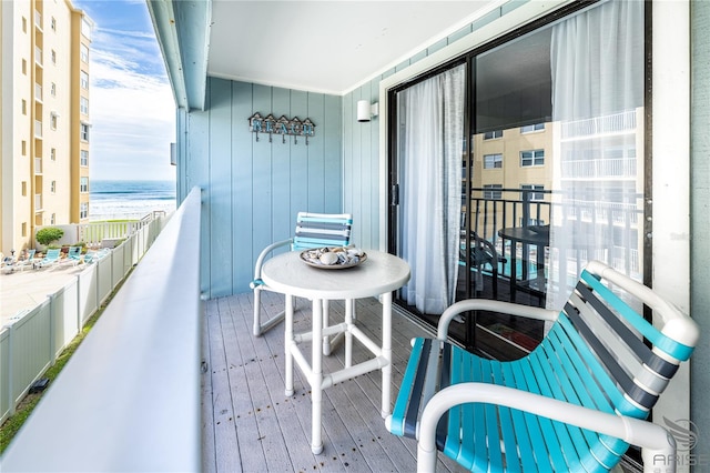 balcony with a water view