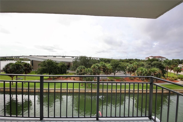 balcony with a water view