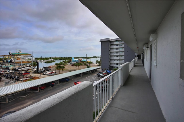 balcony with a water view