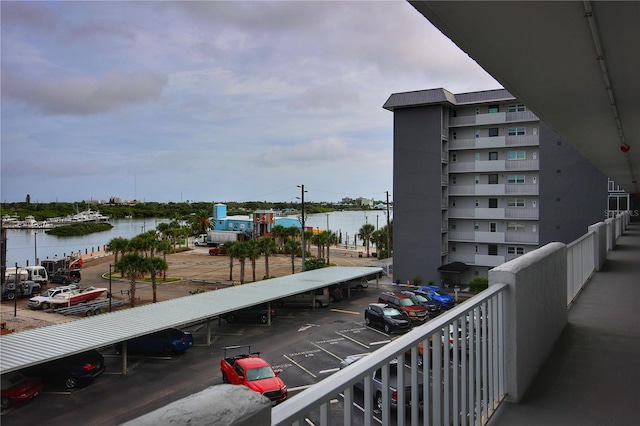 balcony with a water view