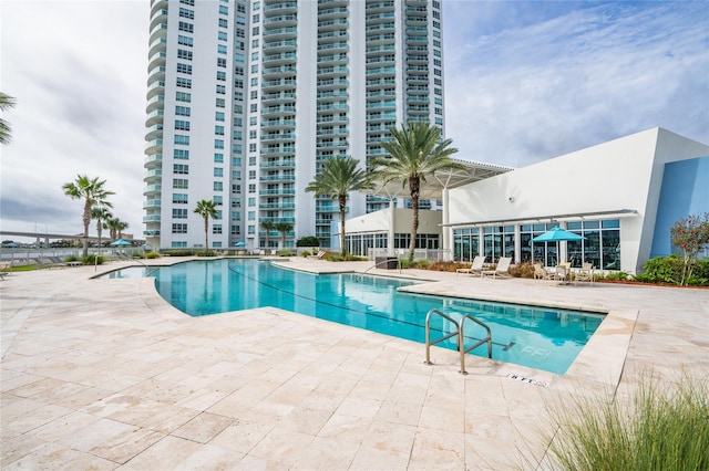 view of pool with a patio