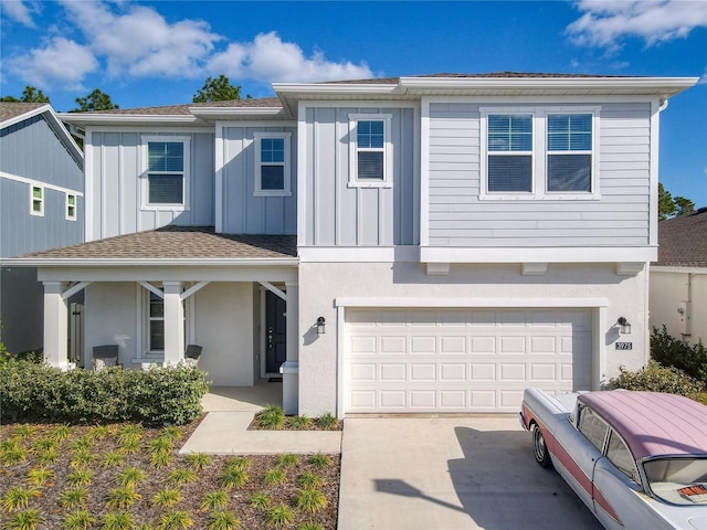 view of front of house with a garage