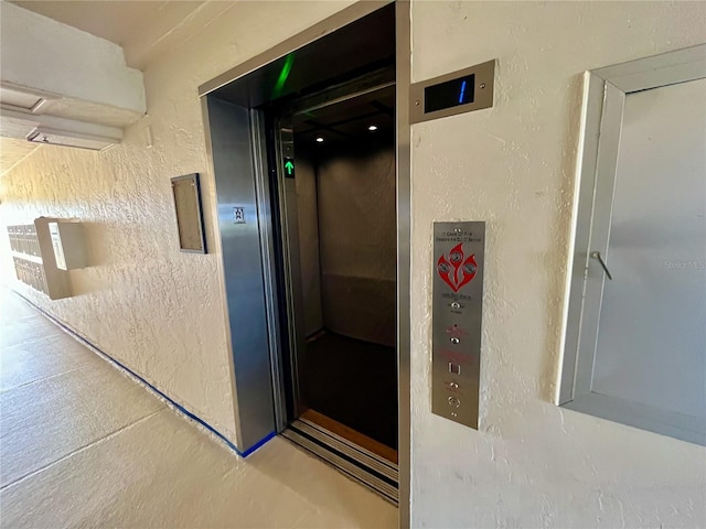 interior space featuring elevator