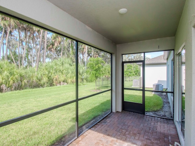 view of unfurnished sunroom