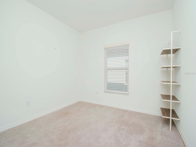 spare room featuring light carpet