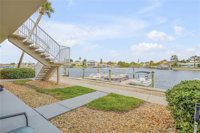 exterior space with a boat dock