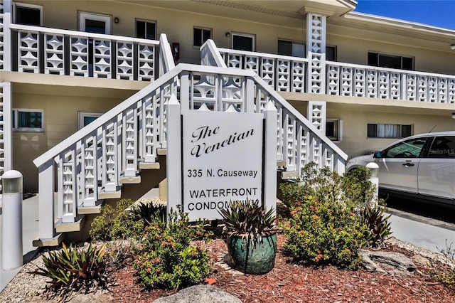 view of community sign