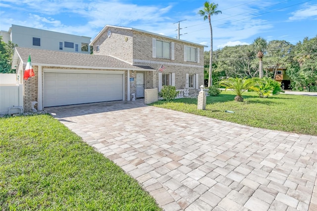 front facade featuring a front lawn