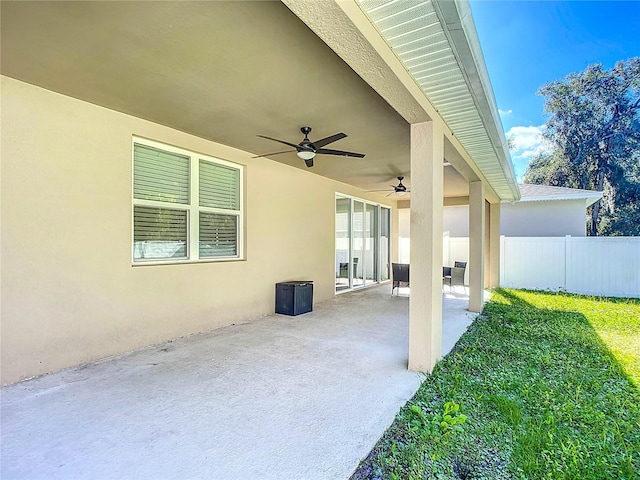 view of patio / terrace with ceiling fan